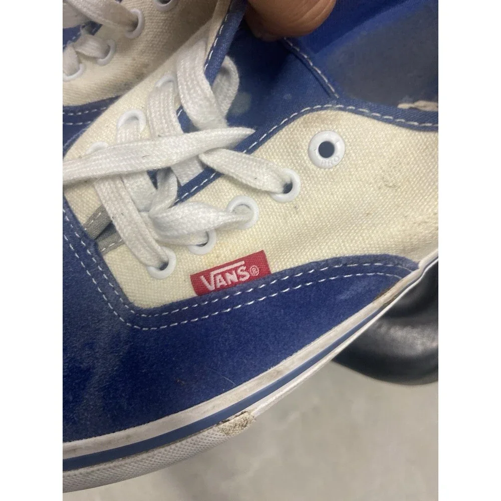 RARE VANS AUTHENTIC PRO SIZE 10 MENS BLUE WHITE RED CANVAS DEAD STOCK